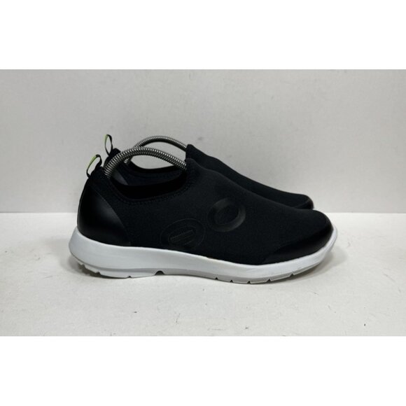 OOFOS OOmg Sport Low Recovery Shoe Slip-On Black White Womens Size 11 - Picture 1 of 8
